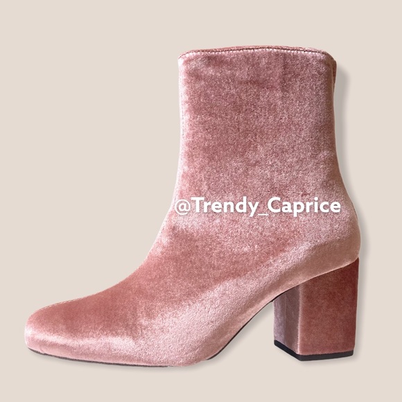 💖SALE💖Free People Dusty Rose Heeled Velvet Boots - Picture 5 of 8